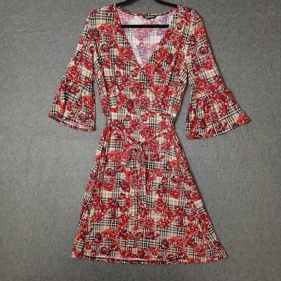 Glamour Dresses & Skirts - Glamour sz12 dress plaid chic retro classic preppy floral equestrian academia